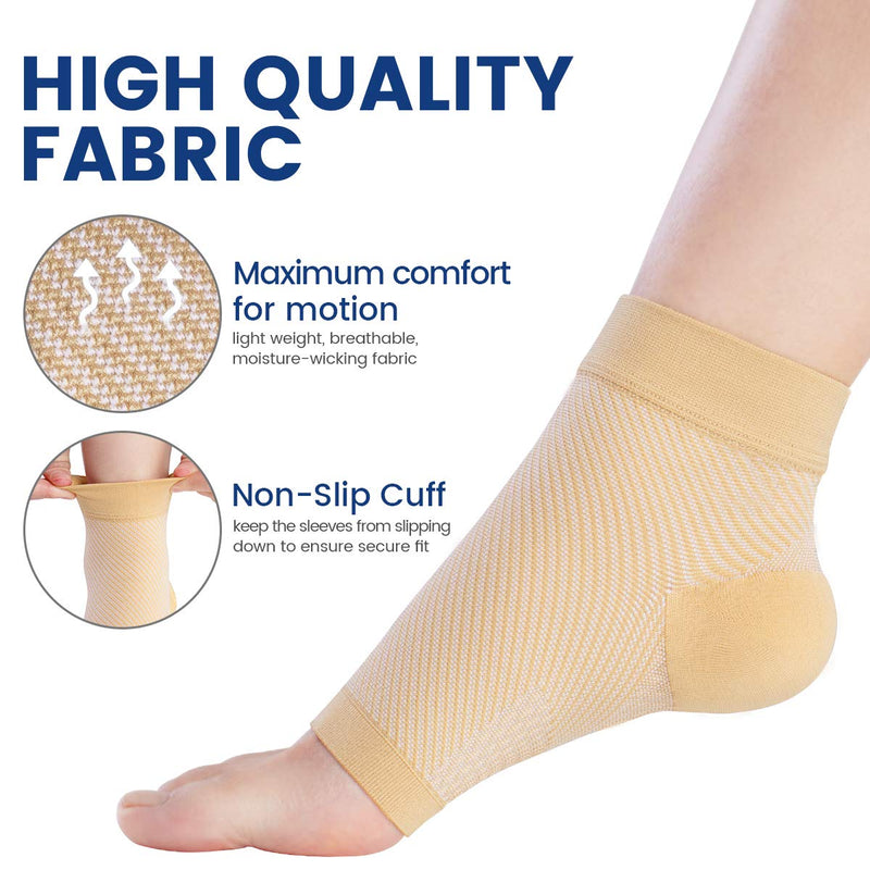 Plantar Fasciitis Foot Support Socks, Goosehill Ankle Support Compression Socks Foot Sleeves for Ankle, Aching Feet and Heel Pain Relief, for Both Left and Right Foot S (Pack of 1) Nude - NewNest Australia