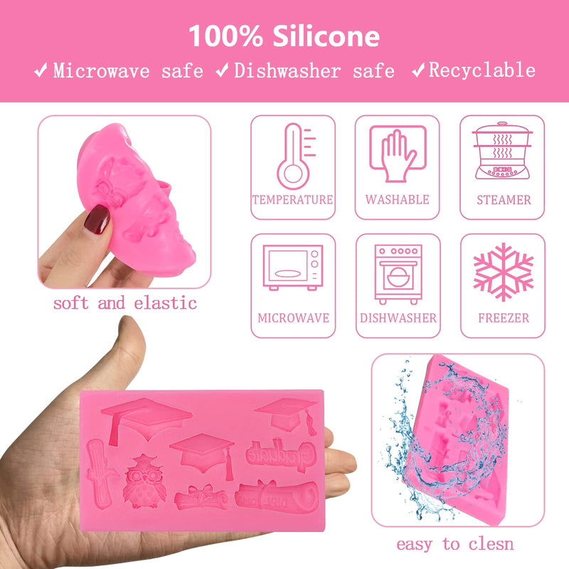 Bachelor Cap Fondant Moulds, Graduation Season Owl Awards Silicone Mould for Graduation Celebration Cake Cupcake Decorating, DIY Graduation Season Candy Chocolate Candy Craft Paste, Polymer Clay - NewNest Australia