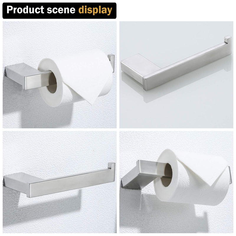 RANDOM Toilet Paper Holder Brushed Steel Square Bathroom Tissue Holder SUS 304 Stainless Steel Paper Towel Holder Modern Style Bathroom Wall-Mounted.(Square, Brushed Steel) - NewNest Australia