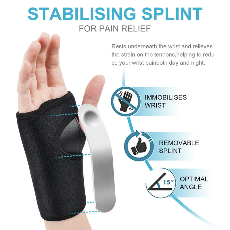 ACWOO Wrist Support Splint Brace, Adjustable Wrist Strap Carpal Tunnel Compression Splint Relieves Wrist Pain, Sprains, Tendonitis and Joint Pain, Breathable Wrist Brace Provides Wrist Support (Right) Right - NewNest Australia