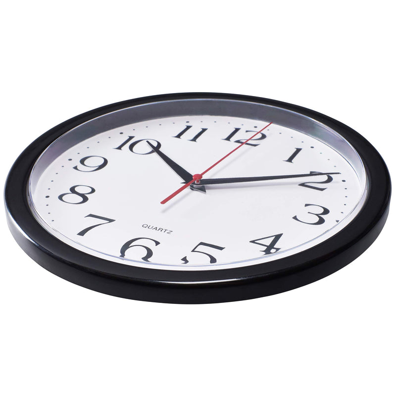 NewNest Australia - Bernhard Products Black Wall Clock Silent Non Ticking - 10 Inch Quality Quartz Battery Operated Round Easy to Read Home/Office/Classroom/School Clock 10 Inch Black 