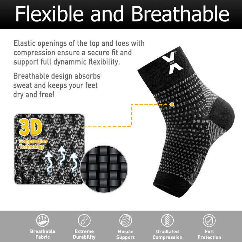 Pair of Breathable Plantar Fasciitis Socks | Compression Foot Sleeves Support Arthritis Foot Arch Ankle Heel Achilles Tendon Brace | Men and Women Night Splint Pain Relief |Sports Football Running Pink L/XL (6.5-9 UK) - NewNest Australia