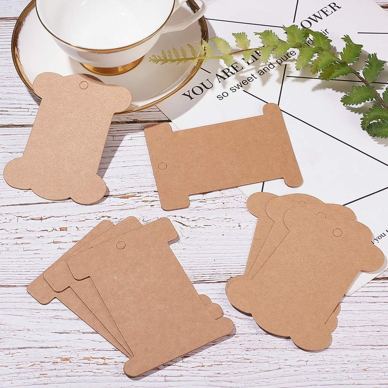 PH PandaHall 80pcs Flat Spool Bobbin Yarn Bobbin Kraft Spool Organizer Bobbins Card Thread Holder Craft DIY Sewing Storage for Cross Stitch Cotton Thread Craft DIY Sewing Storage, 2 Shapes - NewNest Australia