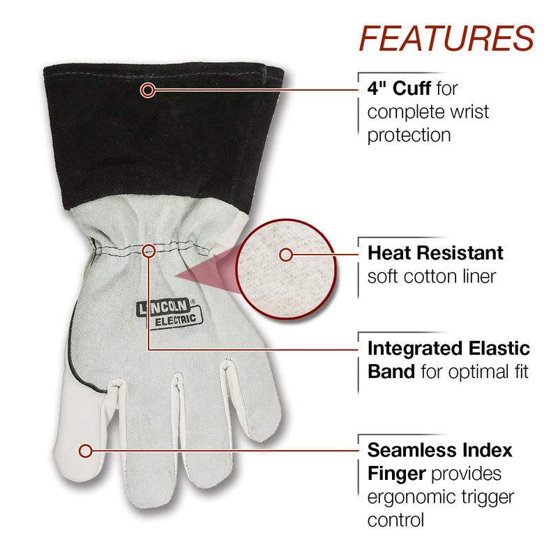 Lincoln Electric DynaMIG Traditional MIG Welding Gloves | Top Grain Leather | Large | K3805-L - NewNest Australia