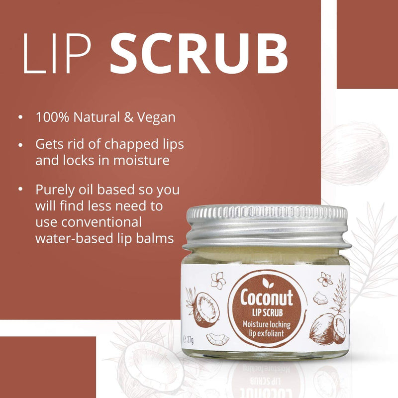 Coconut Lip Scrub - 100% Natural, Vegan, Eco Friendly - 27g - NewNest Australia