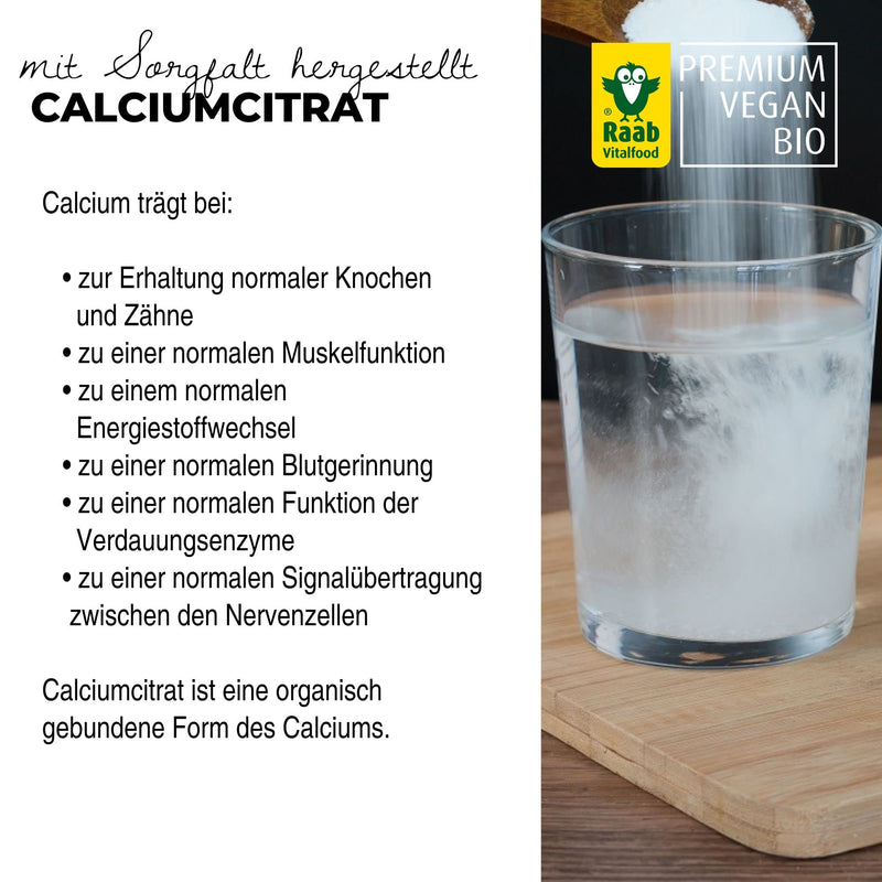 Raab Vitalfood calcium citrate powder, 90 g, vegan, easy to dose, athletes, support for muscles and bones, electrolyte balance - NewNest Australia