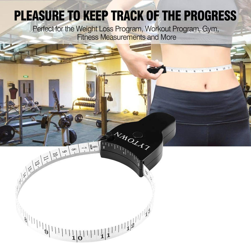 Tape Measure Body Measuring Tape 60inch (150cm), Lock Pin & Push Button Retract, Ergonomic Design, Durable Measuring Tapes for Body Measurement & Weight Loss, Accurate Sewing Tape Measure,2 Pack Black+White - NewNest Australia