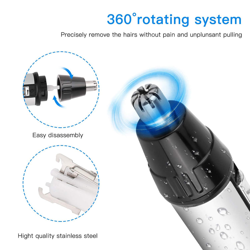 QKURT USB Nose Hair Trimmer, 4 in 1 Ear Nose Hair Trimmer New Design Safely Painless Personal Trimmer Grooming Kit for Men and Women, Waterproof Beard and Nose Trimmer for Easy to Clean - NewNest Australia