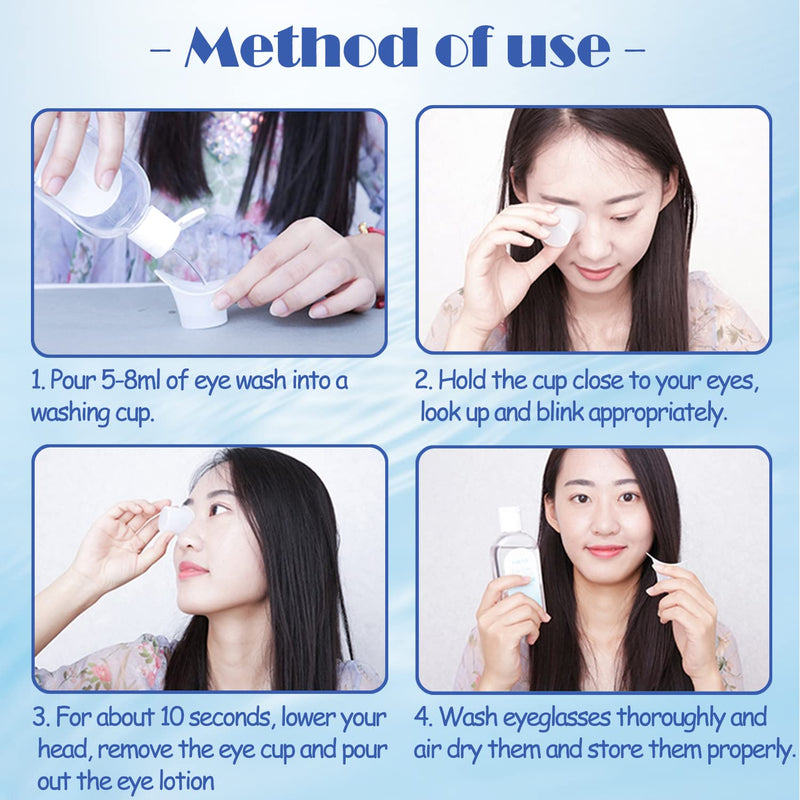 iTGOOS 4 Piece 8ml Eye Wash Cup Reusable, Silicone Eye Bath Cup, Eye Cups Wash Portable, Eye Flush Cups, for Travel & Effective Eye Cleansing - NewNest Australia