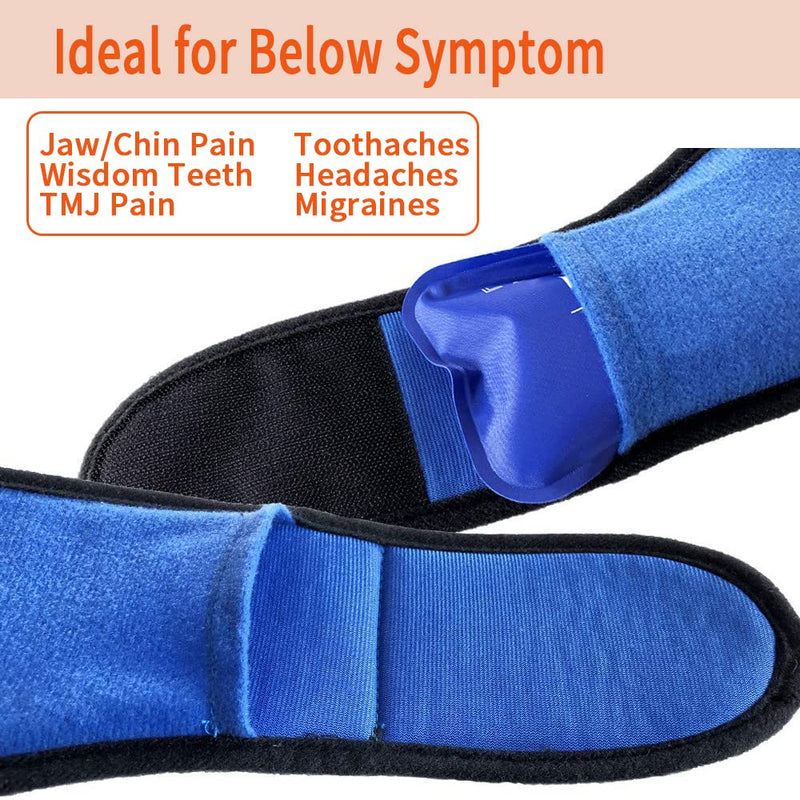 Jaw Ice Pack for Chin Head Jaw Surgery Injuries Hot Cold Compress Packs for Jaw/Chin Pain, TMJ Relief, Headaches, Wisdom Teeth Pain Relief, Face Jaw Ice Pack Wrap with 4 Reusable Gel Cold Packs - NewNest Australia