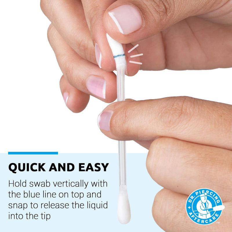 Dr. Piercing Aftercare Sensitive Skin Swabs - Natural Saline-Based Cleaning Solution - Helps Cleanse, Soothe Ear, Nose, Belly Button, Body Piercing Wounds - Clean Storage & Travel Case With 36 Swabs - NewNest Australia