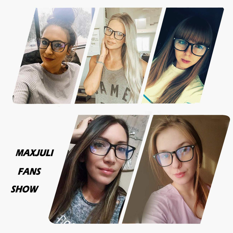 Maxjuli Blue Light Blocking Glasses,Computer Reading/Gaming/TV/Phones Glasses for Women Men(Transparent) A1-transparent - NewNest Australia