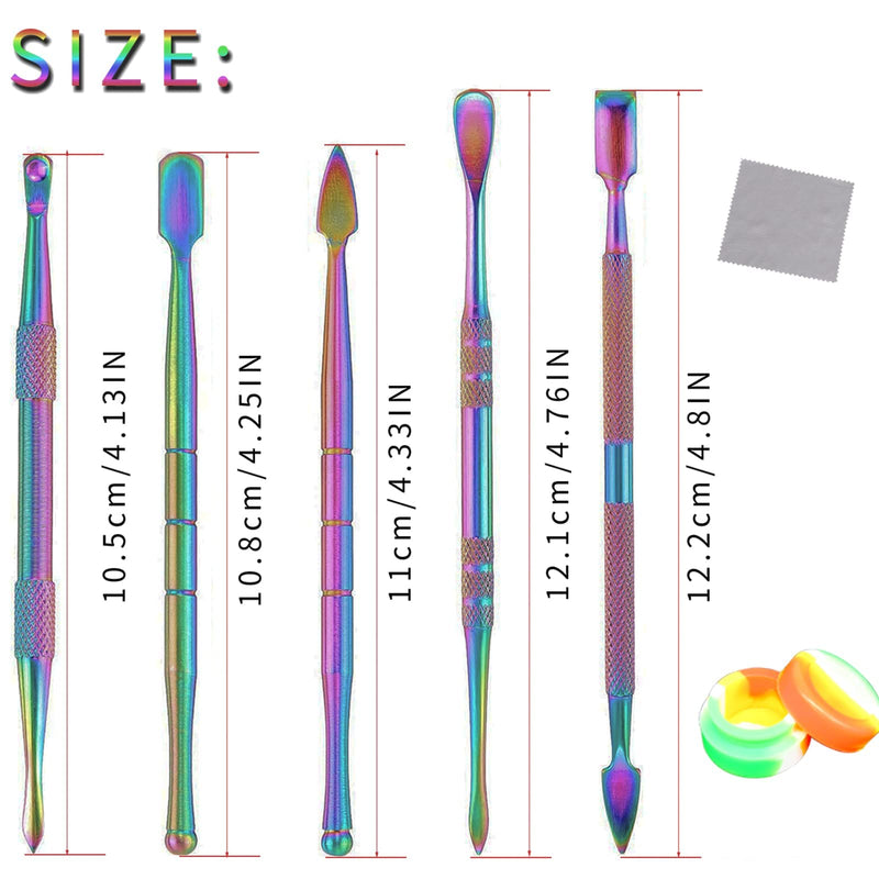 Plavision Carving Tools for Wax Wood: 7 Pcs Rainbow Stainless Steel Double-Sized Sculpting Clay Tools Kits with Silicone Container for Kids Wood, Wax, Jewelry, Clay, Pottery - NewNest Australia