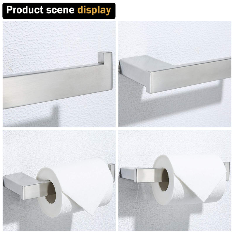 RANDOM Toilet Paper Holder Brushed Steel Square Bathroom Tissue Holder SUS 304 Stainless Steel Paper Towel Holder Modern Style Bathroom Wall-Mounted.(Square, Brushed Steel) - NewNest Australia