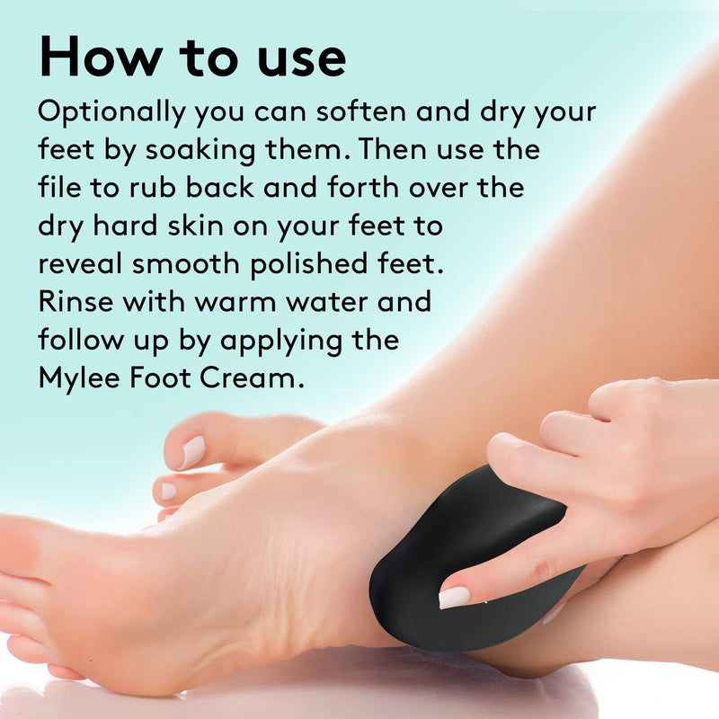 Mylee Crystal Foot File for Smooth Feet - Ultra Fine Glass Surface, Gently Removes Hard Skin, Works on Dry & Wet Feet, Easy to Clean & Sanitise Professional & Home Use, 5 Year Guarantee on the Surface - NewNest Australia