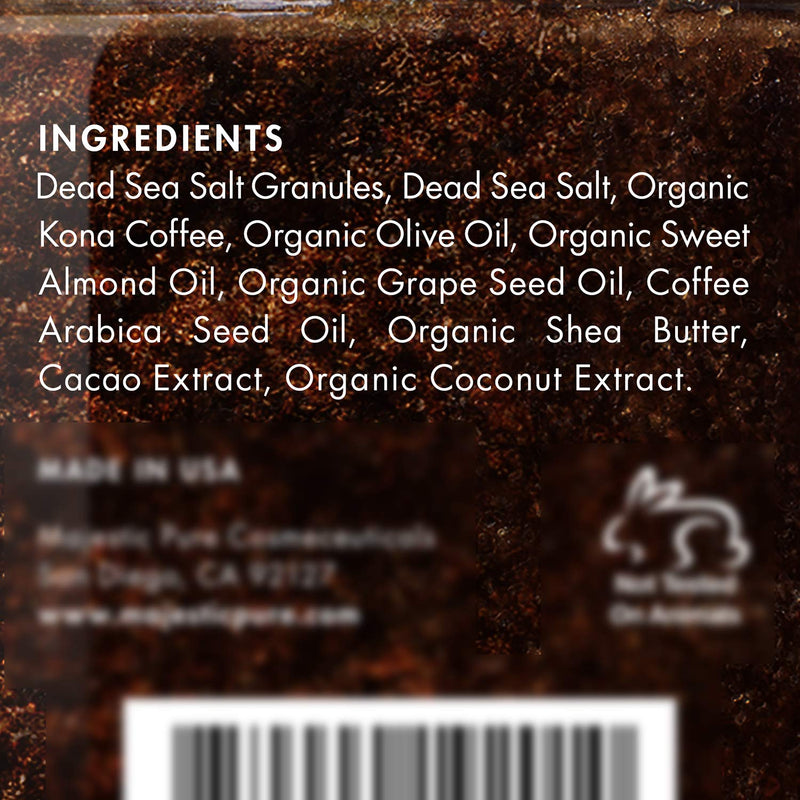MAJESTIC PURE Arabica Coffee Scrub - All Natural Body Scrub for Skin Care, Stretch Marks, Acne & Cellulite, Reduce the Look of Spider Veins, Eczema, Age Spots & Varicose Veins - 10 Ounces - NewNest Australia