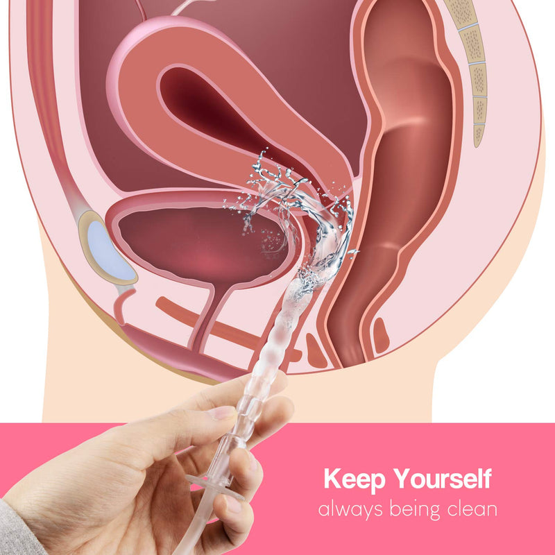 Douper Reusable Vaginal Douche, 300ml Women Vaginal Cleaning System Anal Douche Portable kit with 3 Nozzles, Maintain Feminine Hygiene for Daily Care, BPA & PVC Free - NewNest Australia