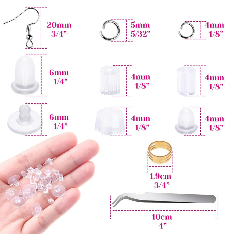 Earring Hooks, Anezus 1900Pcs Earring Making Supplies Kit with Jewelry Hooks, Fish Hook Earrings, Earring Backs, Jump Rings for Jewelry Making and Earring Repair,Gifts for Women - NewNest Australia