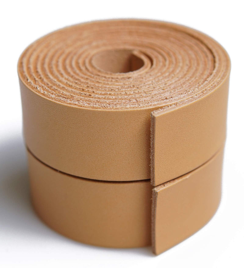 Vegetable Tanned Full Grain Leather Strap Cord Braiding String for Crafts/Tooling/Workshop Handmade (Apricot, 1"x60") Apricot 1"x60" - NewNest Australia