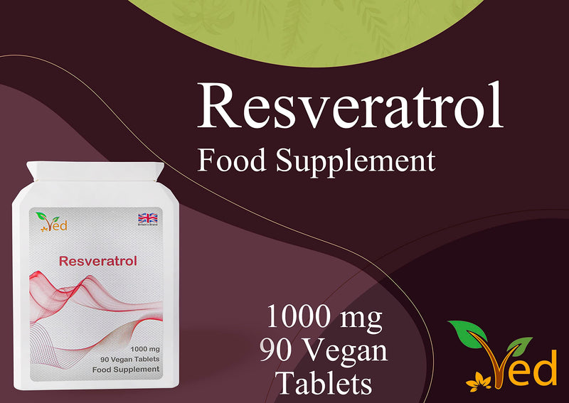 Ved Anti-Aging, Heart Health, Immunity Support | Antioxidant Supplement | Resveratrol tablets | 1000 mg x 90 tablets ((pack of 2) - NewNest Australia