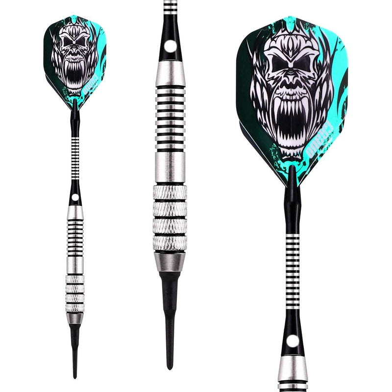 ONE80 Soft Tip Darts Set, 16grams, 12 Pack Steel/Brass Barrel, with Extra Flights, Aluminum Shafts, Flight Protectors and Tool Kit Steel Barrel - NewNest Australia