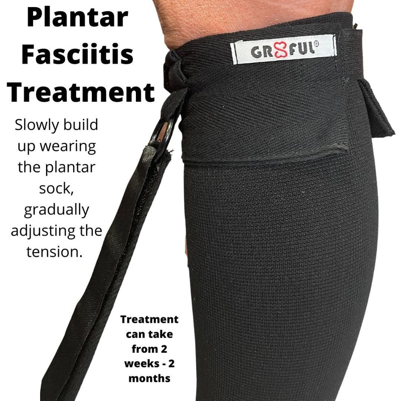 gr8ful® Plantar Fasciitis Night Sock Brace | Dorsal Splint Compression Socks for Achilles Tendonitis & Plantar Fasciitis Treatment | Provides a gentle stretch overnight | Lightweight | Black (l/xl) L - NewNest Australia