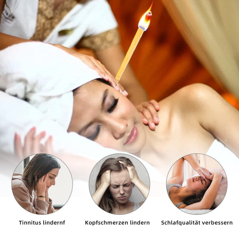 Pack Of 20 Natural Beeswax Ear Candles, Ear Cleaner, Ear Wax Removal, Hollow Taper Candles With 10 Protective Discs And Cotton Swabs, 8 Different Aromatic Odours - NewNest Australia