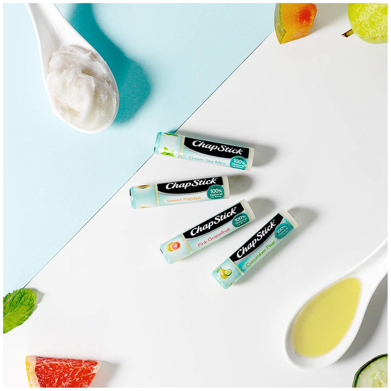 ChapStick 100% Natural Lip Butter (Green Tea Mint, 0.15 Ounce) Flavored Lip Balm Tube, 8-Hour Moisture - NewNest Australia