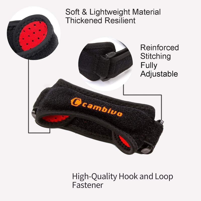 CAMBIVO 2 Pack Patella Tendon Knee Strap, Knee Support Brace for Women Men, Adjustable Band for Hiking, Soccer, Basketball, Baseball, Running, Tennis, Volleyball, Squats Black/Orange - NewNest Australia
