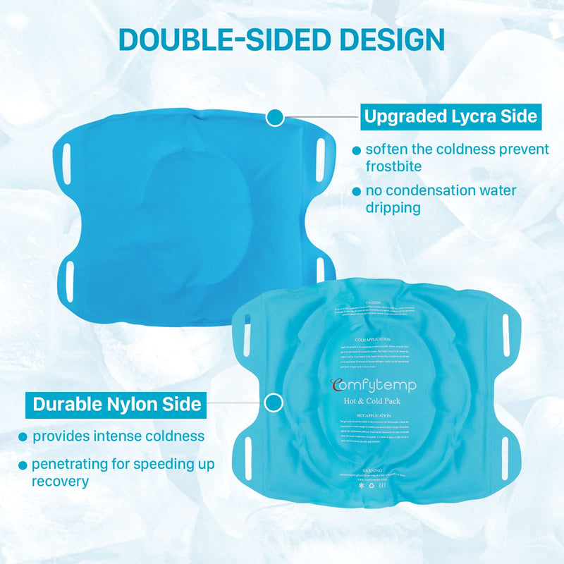 Comfytemp Flexible Knee Ice Pack Wrap, Reusable Gel Cold Pack for Knee Pain Relief, Hot & Cold Compress Therapy for Leg Injuries, Knee Replacement Surgery, Arthritis, Bruises & Sprains 13.8“x10.6" - NewNest Australia