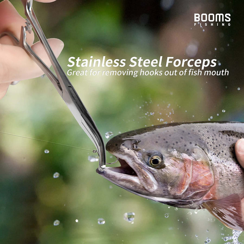 Booms Fishing FF2 Fly Fishing Accessories and Tools Kit, Fly Fishing Gear Combo: Fly Fishing Forceps, Fly Fishing Nipper, Line Leader Straightener, Zinger Retractor, Two-Sided Fly Box Assortment 4 in 1 Combo - NewNest Australia