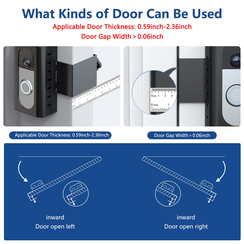KIMILAR Anti-Theft Video Doorbell Mount Compatible with Video Doorbell 1/2/3/3 Plus/4/(2020 Release), Adjustable Mounting Bracket Accessories for houses, apartments, businesses, No Need to Drill Black - NewNest Australia