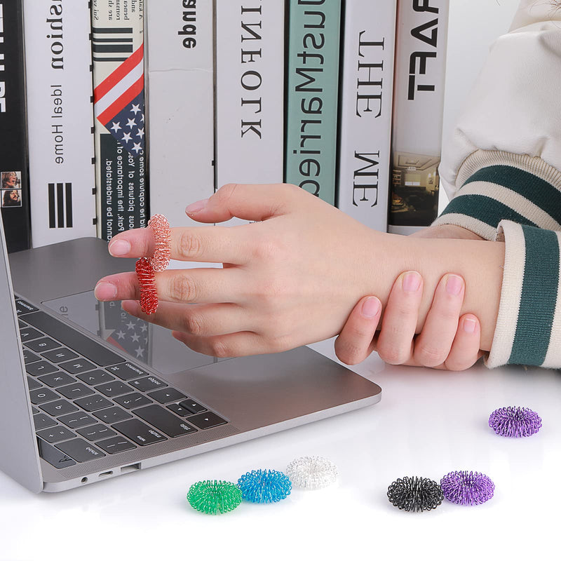 8-Piece Acupressure Ring Set, Massage Rings For Fingers, Acupressure Ring, Massage Ring For Stress Reducer And Promote Blood Circulation, Finger Massage Or Toe Massage - NewNest Australia