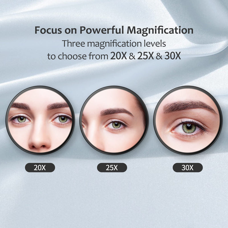 MIYADIVA 30X Magnifying Mirror, Small Magnifying Mirror with Suction Cup and Tweezers, As a Travel Mganifying Mirror, Compact Mirror Set for Plucking Eyebrows 3.5 Inches - NewNest Australia