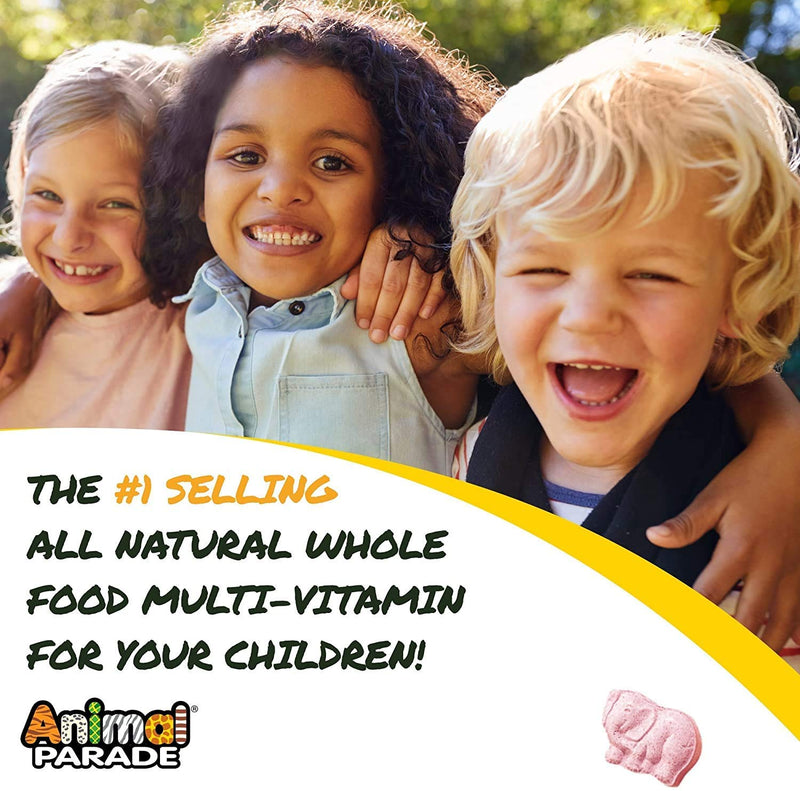 NaturesPlus Animal Parade Children’s Multivitamin Assorted Flavours - Plant Based, All Natural Multivitamin for Kids - Vitamin C, Zinc, Methyl Bs, D3 - Gluten Free, Vegan - 180 Chewable Tablets - NewNest Australia