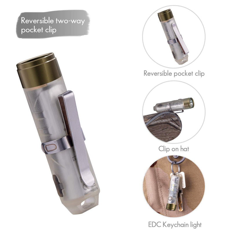 RovyVon Aurora A5x 7075 Rechargeable EDC Keychain Flashlight, 650 Lumens with Reading Light, Memory Mode, Idea as a Gift UV - NewNest Australia