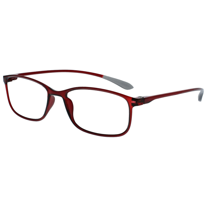 OPULIZE Ice Reading Glasses Pack of 4 Ultralight Frame Scratch-Resistant Matte Black Crystal Blue Crystal Gray Crystal Dark Red Men Women RRRR61-137Z +3.00 +3.00 Diopters Black / Dark Blue / Gray / Dark Red - NewNest Australia