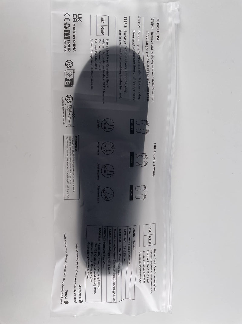 Orthotic Insoles, High Arch Support Soft Insert for Flat Feet, Plantar Fasciitis, Feet Pain, Foot Valgus, Over Pronation, Walking Fit Insoles for Men and Women UK-8-270mm Red - NewNest Australia