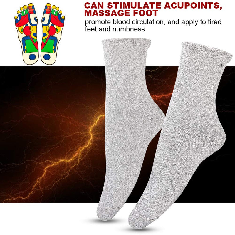 1 Pair Therapy Socks, Conductive Socks Electrode Socks to Massage Tired Feet, Used with TENS Machine Physiotherapy Instrument (NOT Included)(Long Electrode Socks) Long Electrode Socks - NewNest Australia