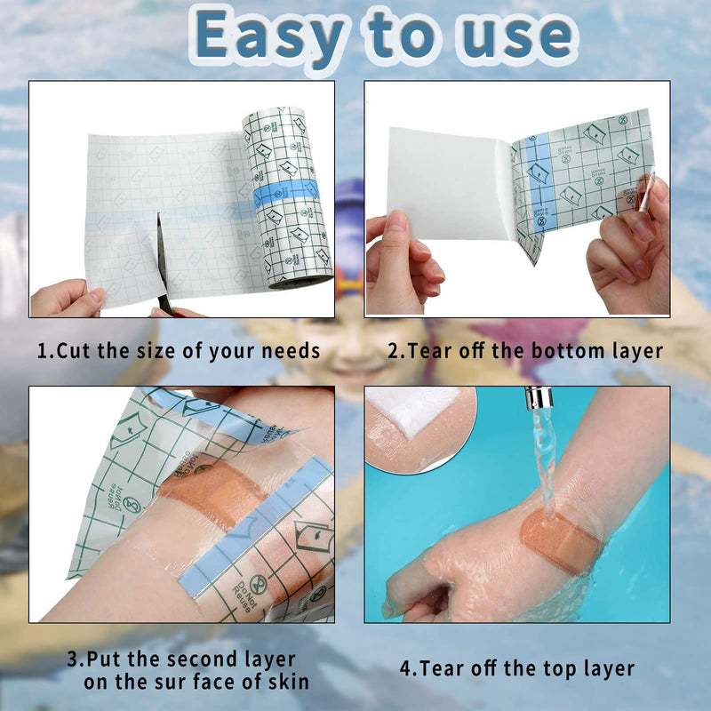 Jokily 15 Cm X 10 M Waterproof Transparent Bandage Shower Plaster Waterproof Stretch Wound Dressings Tattoo Bandage For Neck, Back, Shoulder, Arms, Wrists, Thighs, Knees - NewNest Australia