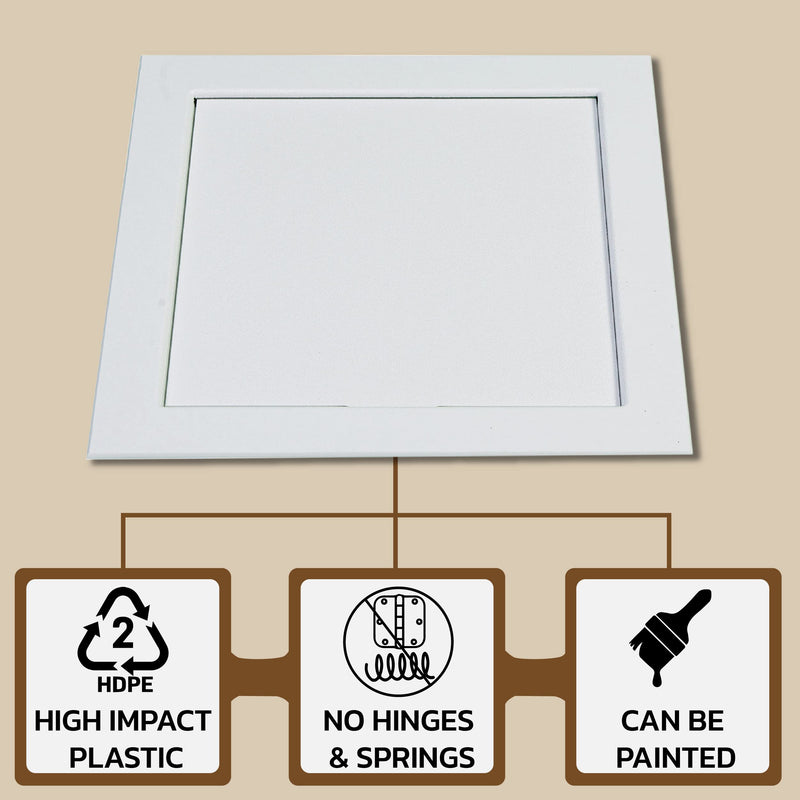 American Built Pro Access Panel, Home Improvement Access Panel for Drywall, Hips, Wall Access Door, White, Textured, 5"x5" ID Plumbing Access Panel, Electrical Access, No Hinges or Springs Access Panel-White - NewNest Australia