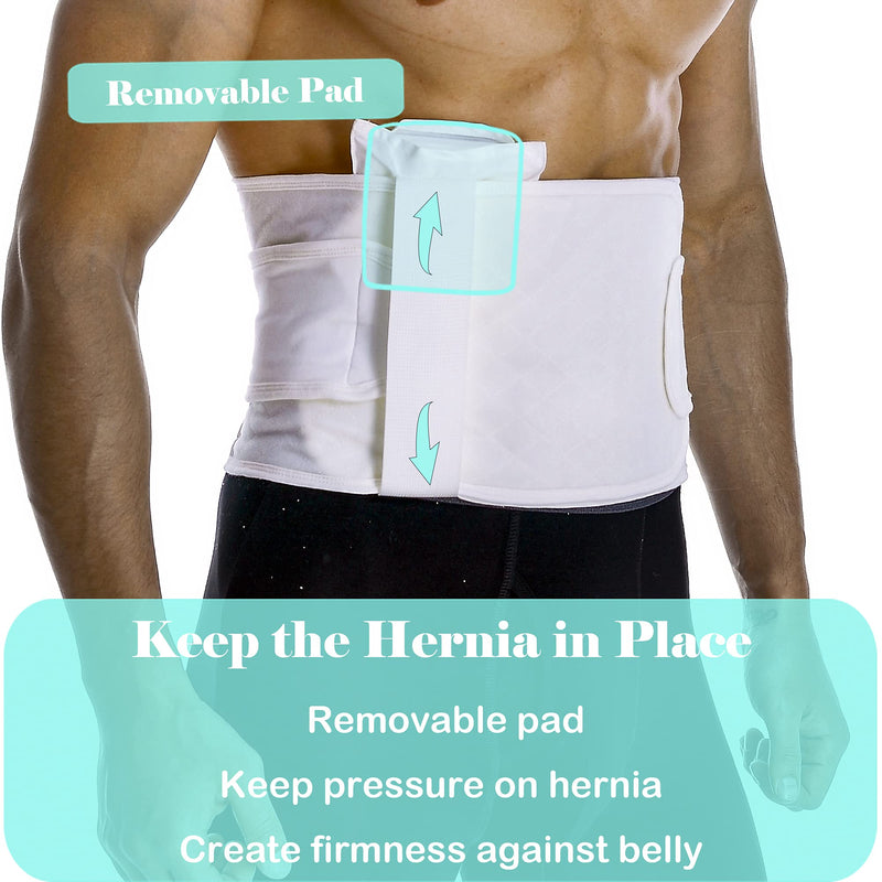 Hernia Belts for Men Abdominal Support Surgical Belly Binder Stomach Wrap Band After Surgery White Medium - NewNest Australia
