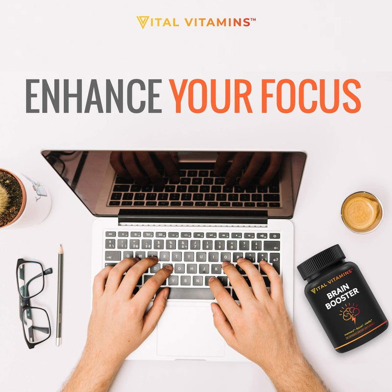 Brain Supplement Nootropics Booster (3-Pack) - Enhance Focus, Concentration, Improve Memory & Clarity - Ginkgo Biloba, Dmae, Mind Enhancement 3 Pack - NewNest Australia