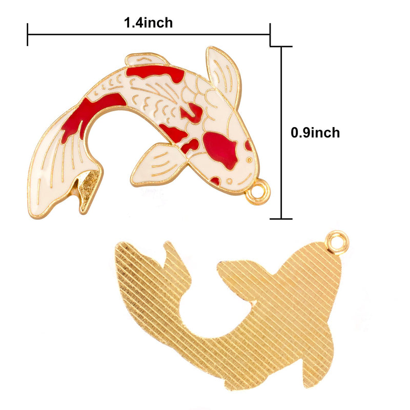 PAGOW 8 Pcs Peace Alloy Fish Charms 4 Colors Enamel Fishes Charms - Lovely Charm Pendants for Crafts, Jewelry Making Earrings Bracelets Necklace DIY Making Supplies - Cute Accessories - NewNest Australia