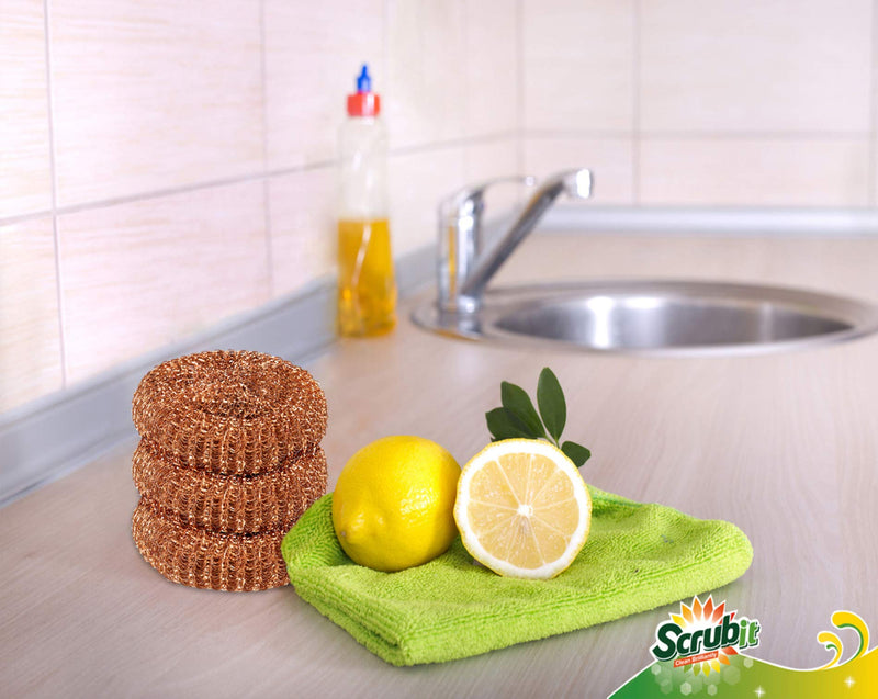12 Pack Copper Coated Scourers by SCRUBIT – Scrubber Pad Used for Dishes, Pots, Pans, and Ovens. Easy scouring for Tough Kitchen Cleaning. - NewNest Australia