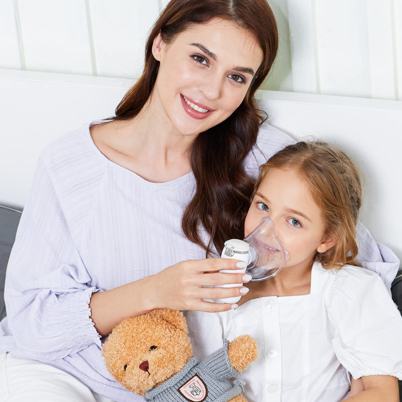 Feellife Inhaler For Kids & Adults - Quiet Inhaler For Babies - Portable, Lightweight & Effective For Respiratory Diseases - Adjustable Spray Mist, 2 Atomiser Membrane Included (White) - NewNest Australia