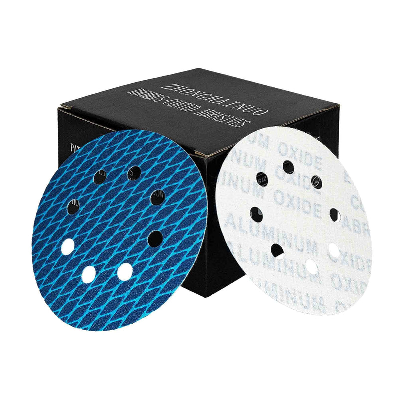 Orbital Sander Sandpaper 5 Inch 8 Hole Sanding Disc Hook and Loop Pads Sand Paper 320 Grit for Wood 70 PCS Blue Aluminum Oxide Anti Blocking Rhombus Sanding Discs 5 inch 320 grit - NewNest Australia