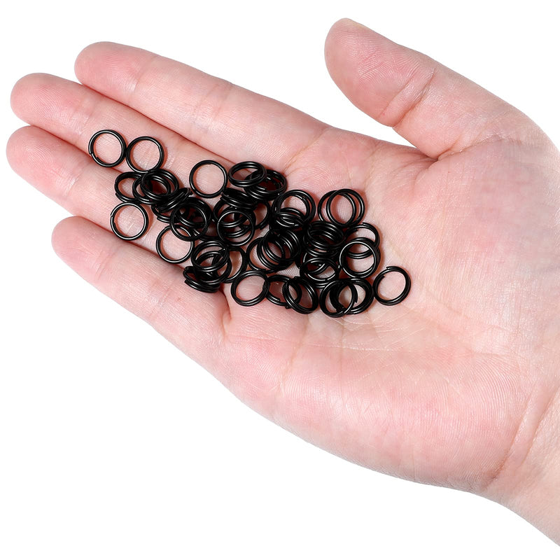 Hotop 50 Pieces Black Split Rings 10 mm Metal Round Key Rings Small Key Chain Rings for Keys Organization DIY Crafts Accessories - NewNest Australia