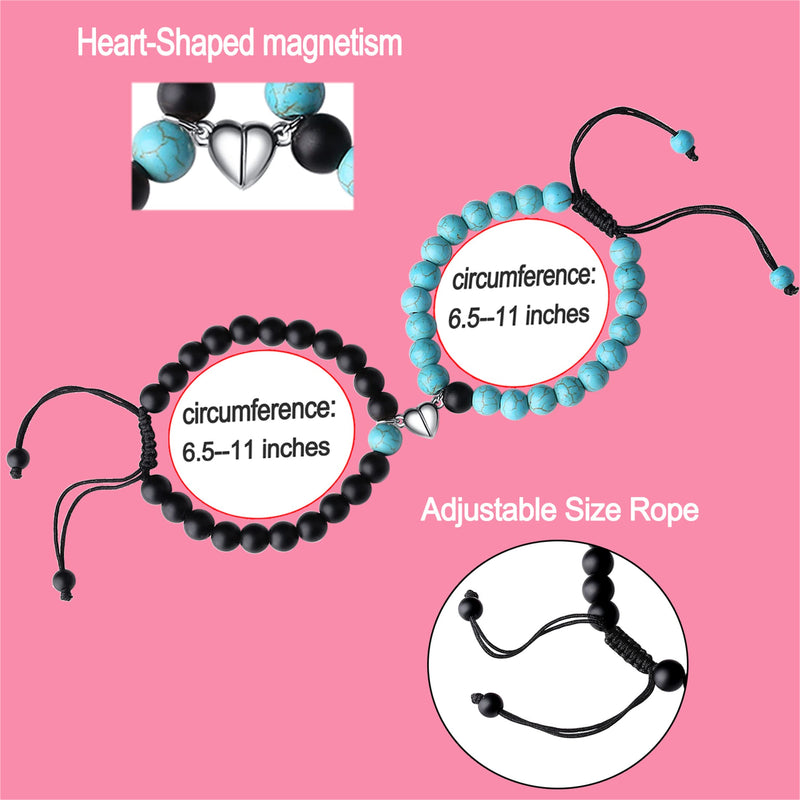 XIANNVXI Couples Bracelets His and Her Magnetic Matching Couple Gifts Bracelets Jewelry Black&Green - NewNest Australia