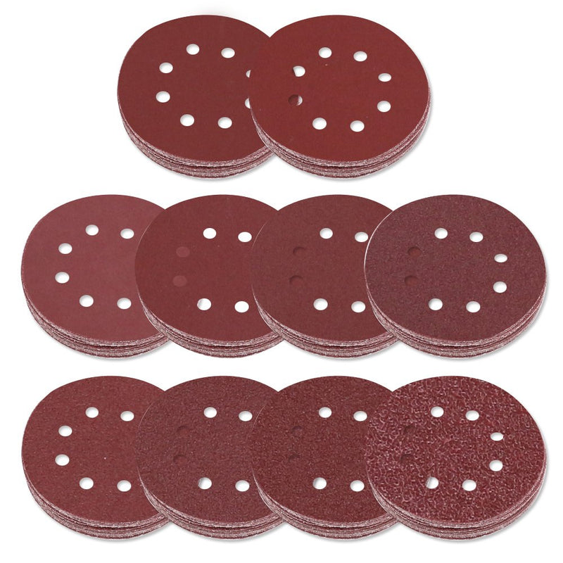 Swpeet 100 Pcs Sanding Discs Sandpaper Hook and Loop Pads for Circular Sander Grits Sanding Sheets 10 Sizes - 40 / 60 / 80 / 100/ 120 / 180 / 240 / 320 / 400 / 800 Grits - NewNest Australia